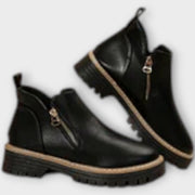 Elegante orthopädische Stiefeletten für Damen in einfarbigem Design – Ansicht 3