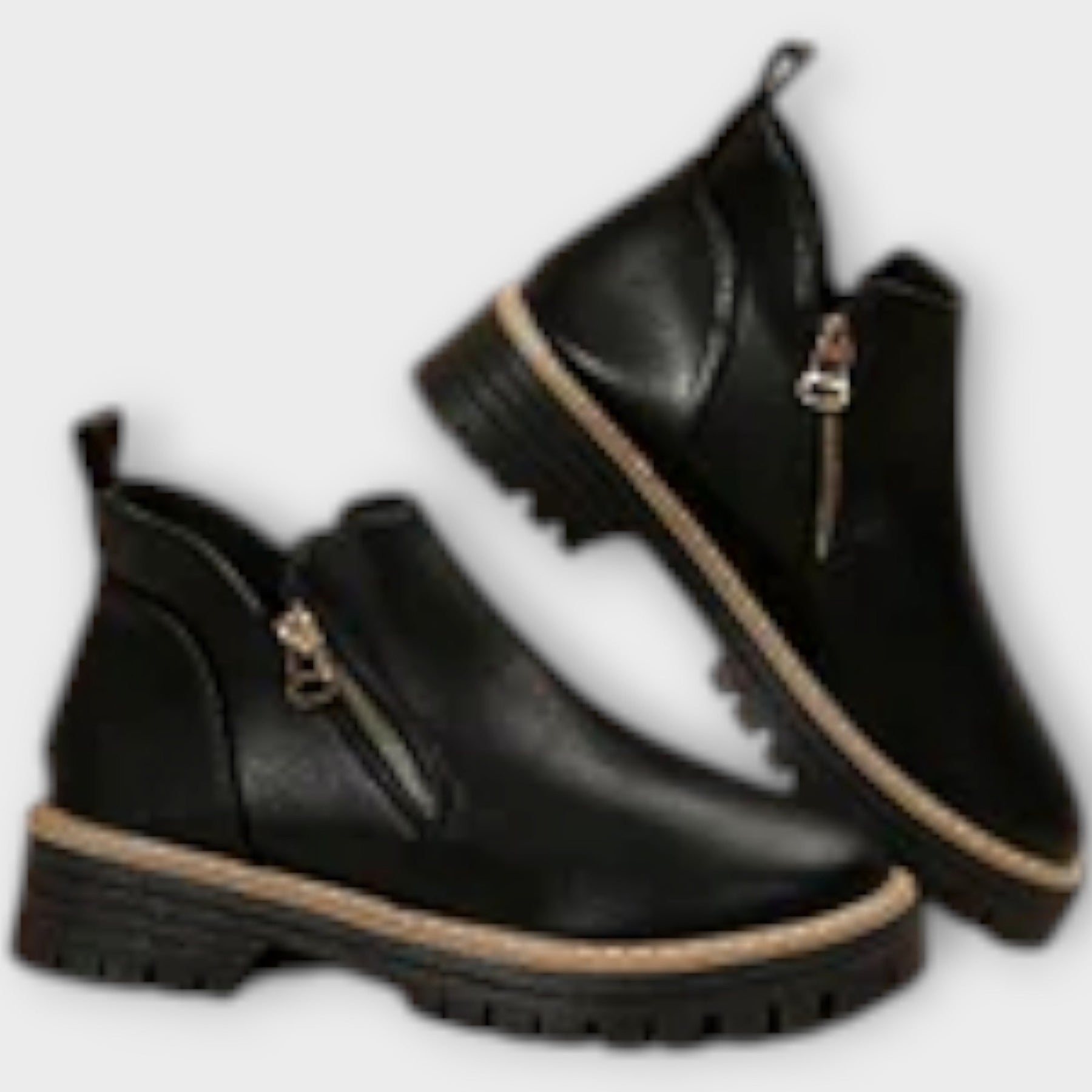 Elegante orthopädische Stiefeletten für Damen in einfarbigem Design – Ansicht 3