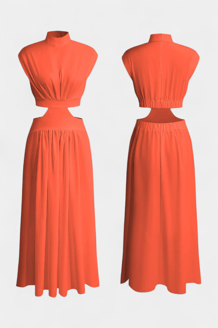 Jocelyn – Kleid-Set für Damen mit hohem Ausschnitt und Seitenschlitz – Ansicht 11