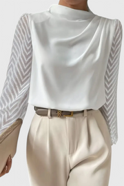 Elegante Damenbluse Zaraa mit transparenten Ärmeln