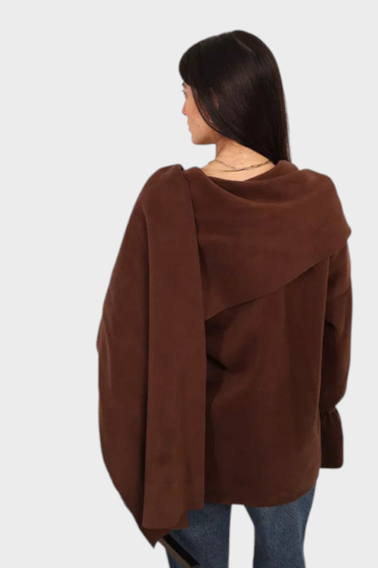Yosefine – Mokkafarbene Damen-Schaljacke – Ansicht 5