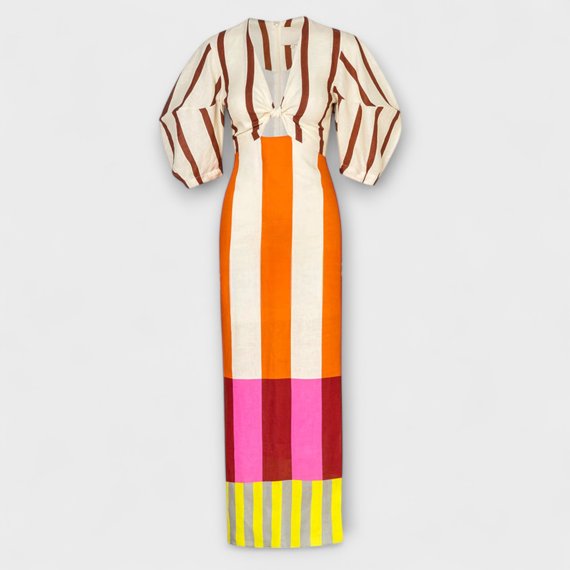 Kaya – Maxikleid mit Cut-out und Puffärmeln