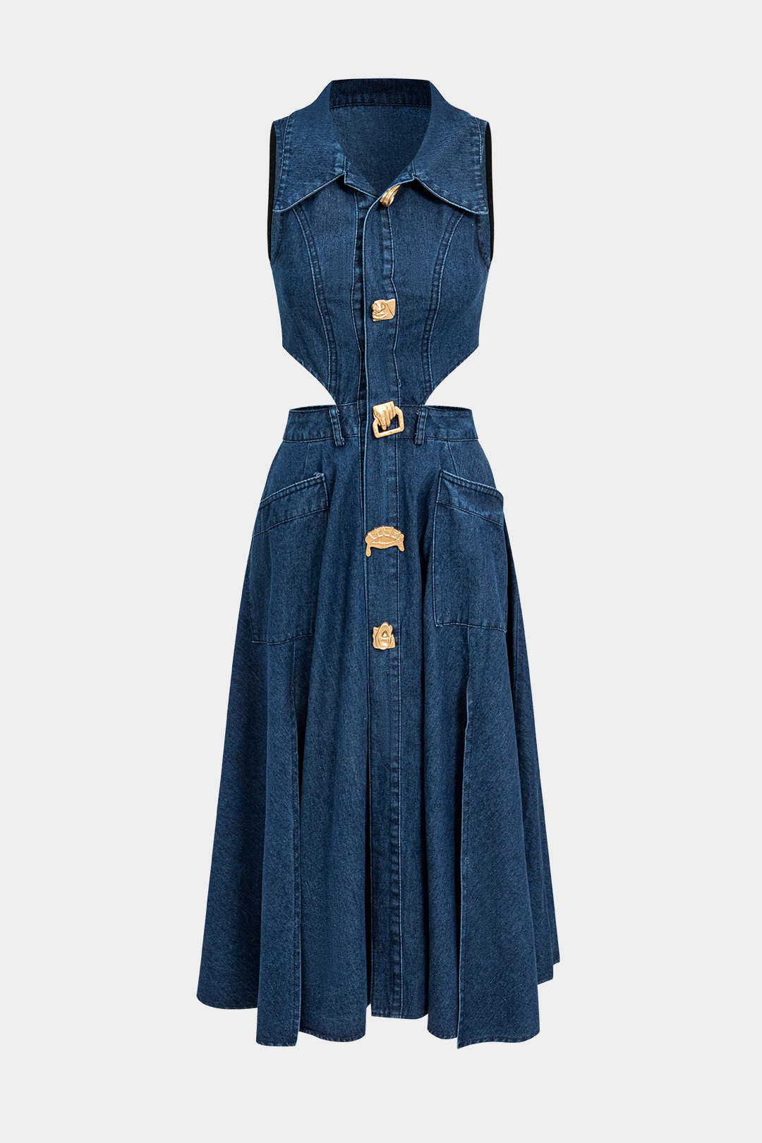 Ärmelloses Jeanskleid Alia mit Cut-out