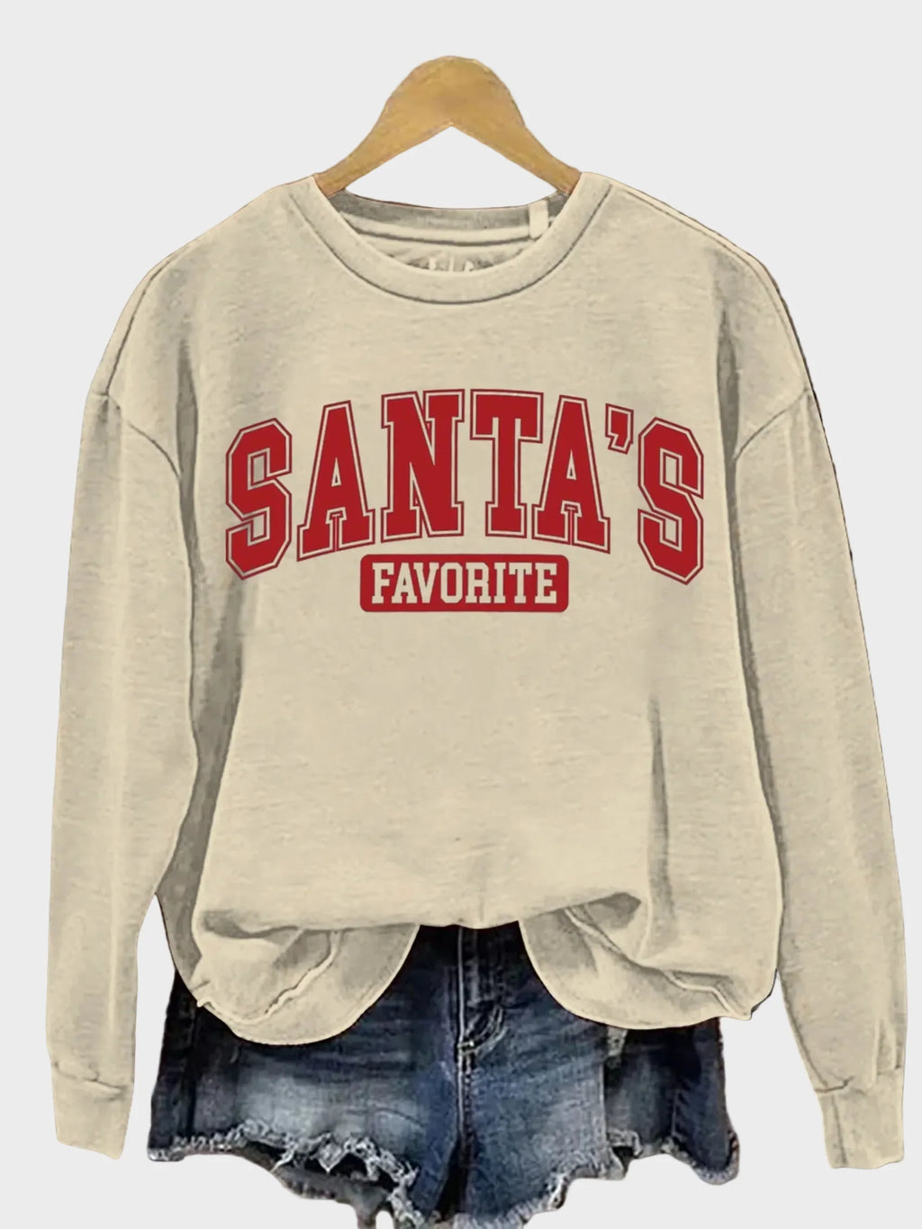 Shana | Lässiges Damen-Sweatshirt aus Baumwolle mit Weihnachtsmuster und künstlerischem Druck