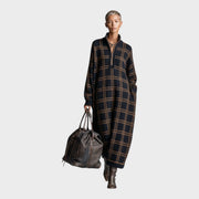 Damen-Maxikleid Vassia aus Wolle mit lockerer Passform und Reißverschluss – Ansicht 3