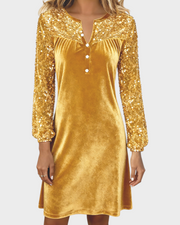 Joan – Samtkleid mit Strassbesatz und V-Ausschnitt – Ansicht 7