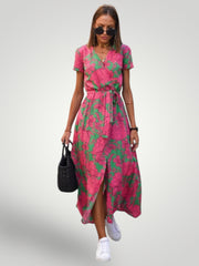 Evi – Florales Wickelkleid für Damen – Ansicht 4