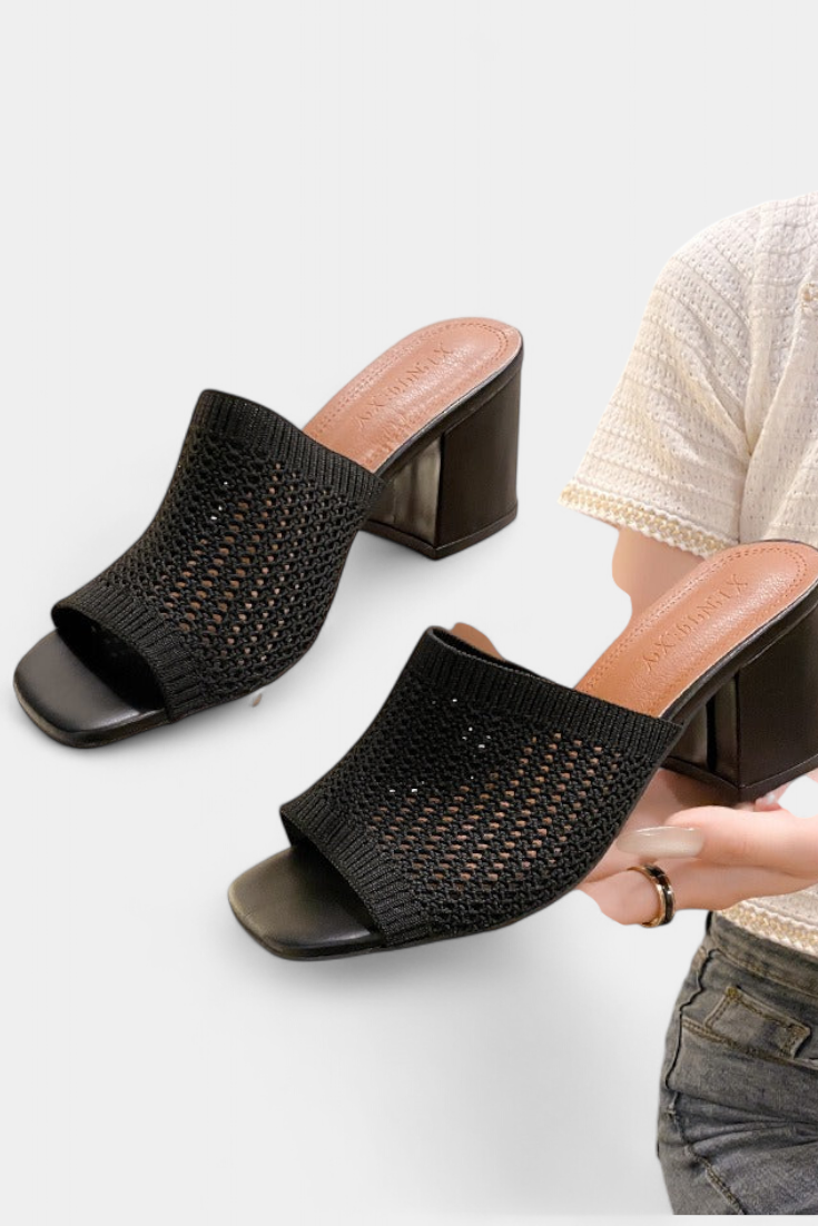 Damen-Sandalen Christy mit Mesh-Blockabsatz