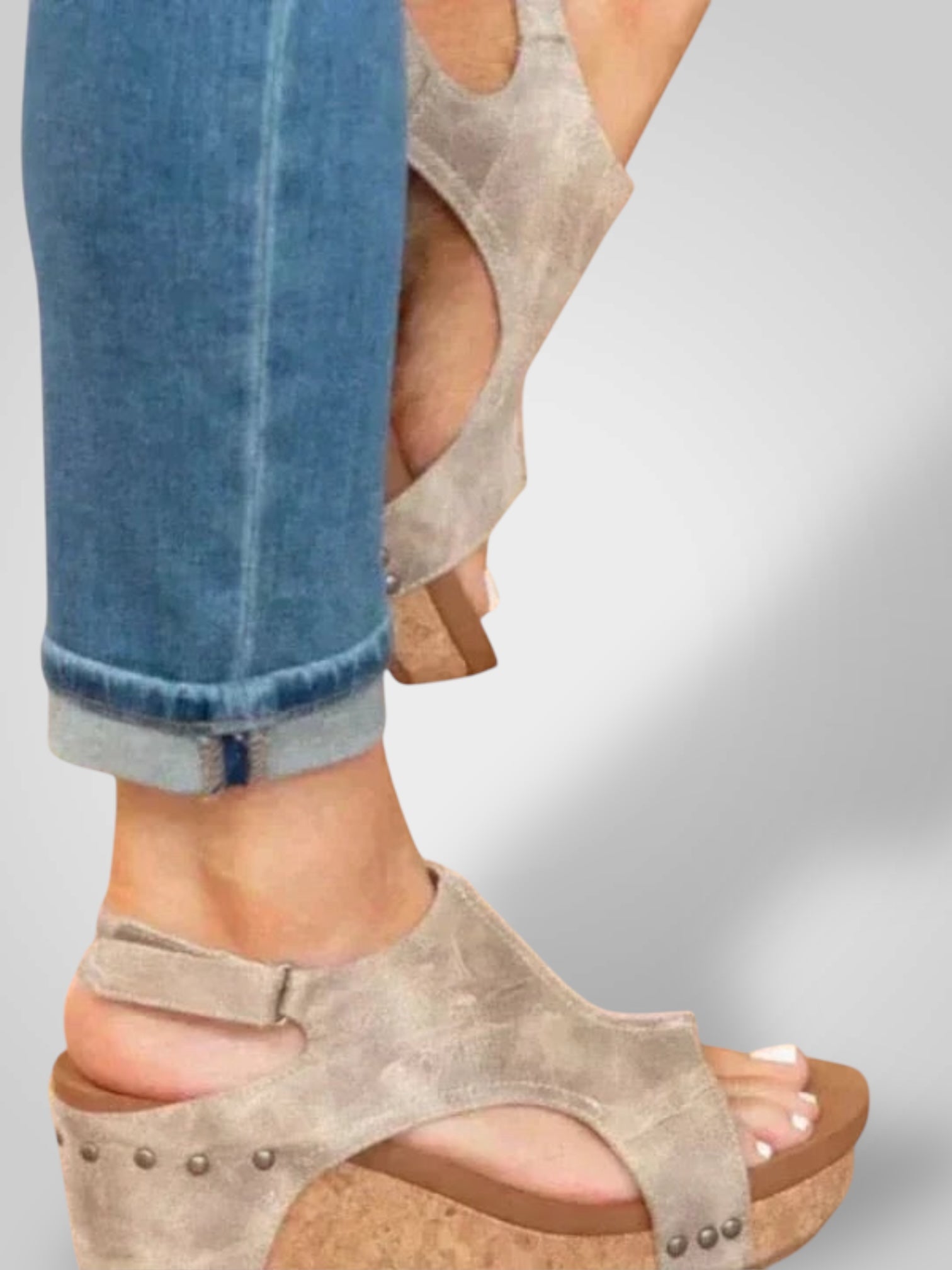 Kora – Orthopädische Ledersandalen für Damen mit Korkabsatz – Ansicht 6