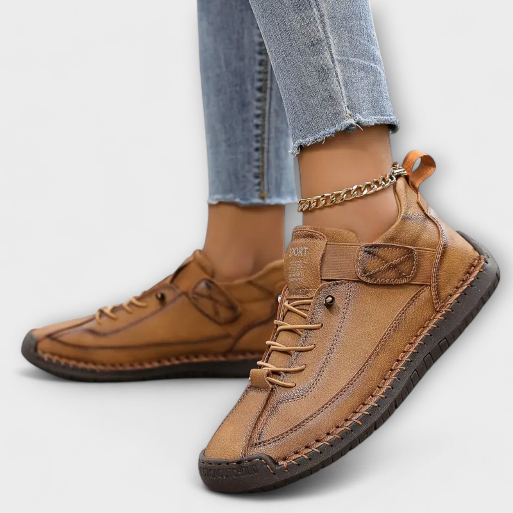 Vintage Chelsea-Boots für Damen mit Schnürung – Ansicht 9