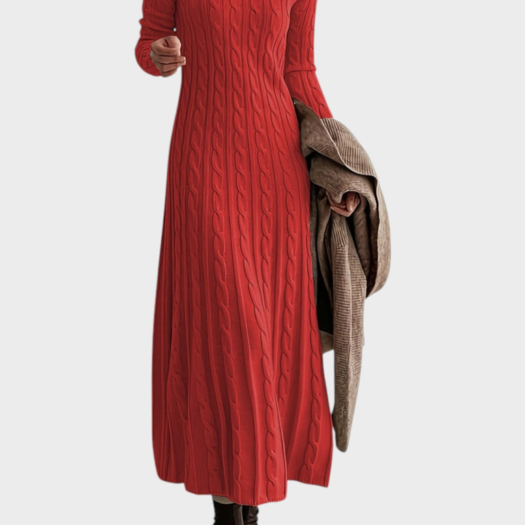 Evelyn | Bequemer Maxi-Jumpsuit aus Zopfstrick