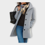 Leila – Eleganter Wollmantel für Damen mit Knöpfen – Ansicht 5