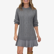 Isolde – Strickkleid für Damen mit Plisseesaum – Ansicht 6