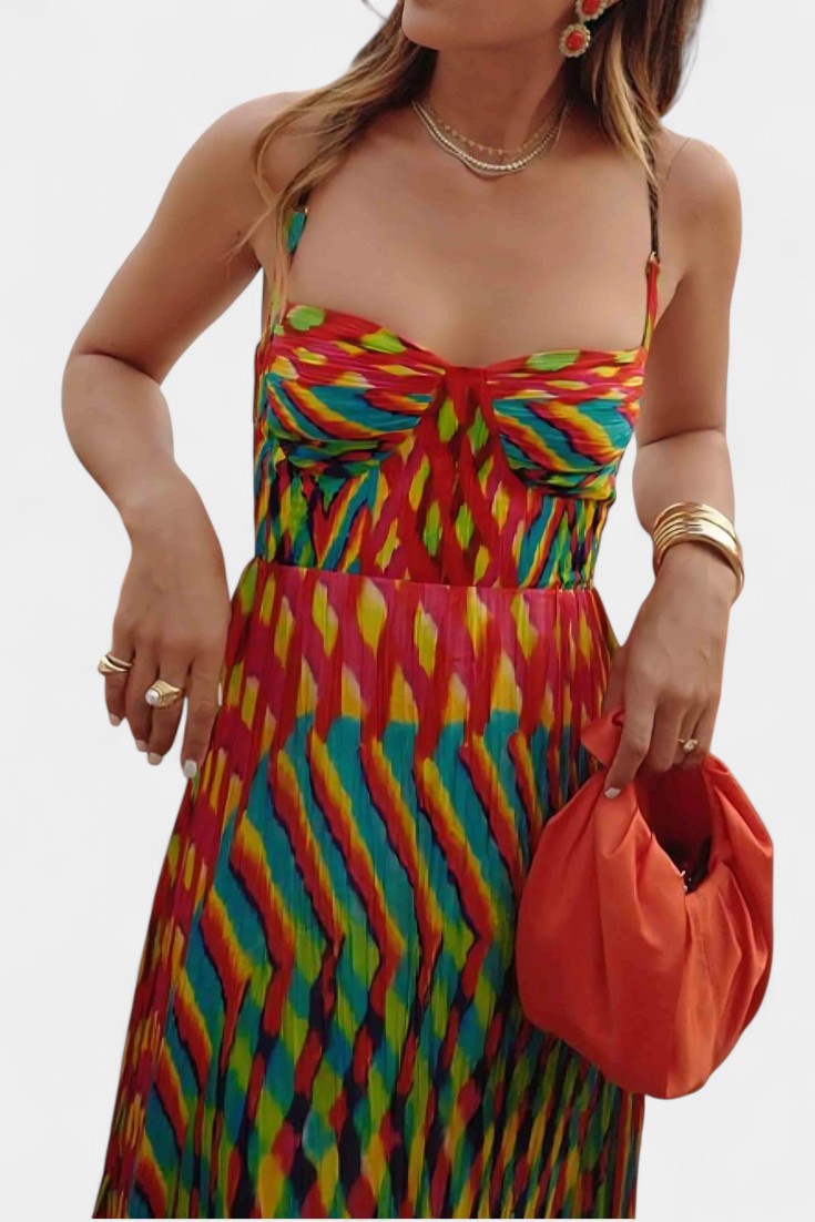Oceana Neckholder-Maxikleid mit abstraktem Muster