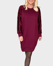 Cunningham – Kleid mit Pailletten und langen Ärmeln – Ansicht 3