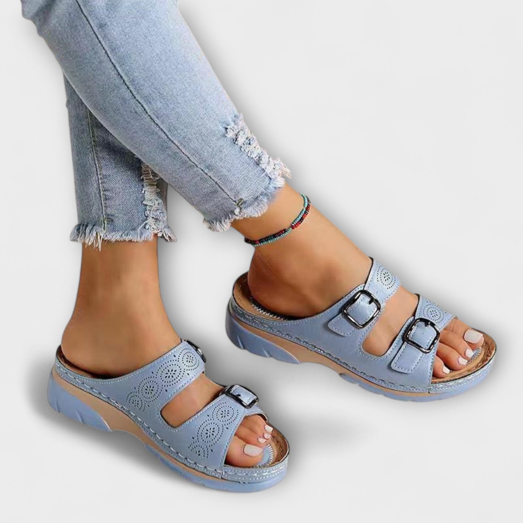 Orthopädische Damen-Ledersandalen