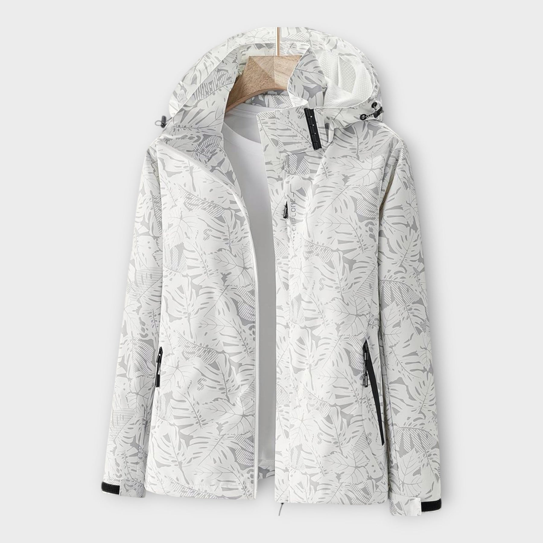 Moderne wasserdichte Damenjacke mit Kapuze – Ansicht 2