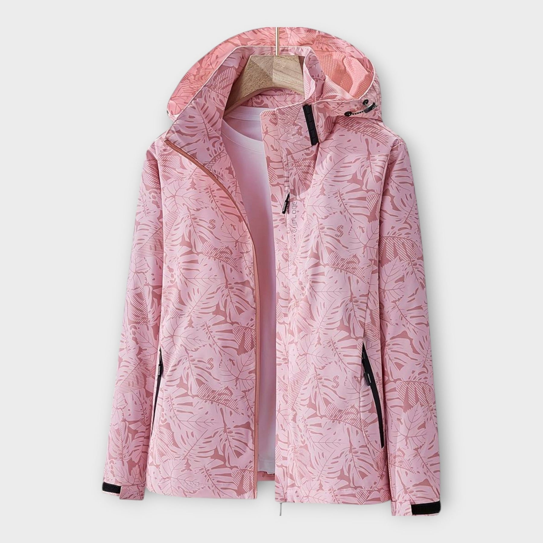 Moderne wasserdichte Damenjacke mit Kapuze – Ansicht 3