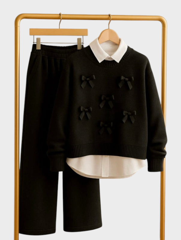 Raxie – Zweiteiliges gestreiftes Strickset für Damen – Ansicht 2
