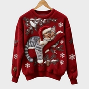 Wilma – Lässiger Damenpullover mit Katzenmotiv – Ansicht 3
