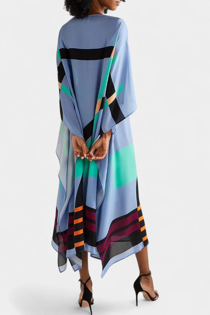 Eleonora – Damen-Kaftan mit geometrischem Muster – Ansicht 15