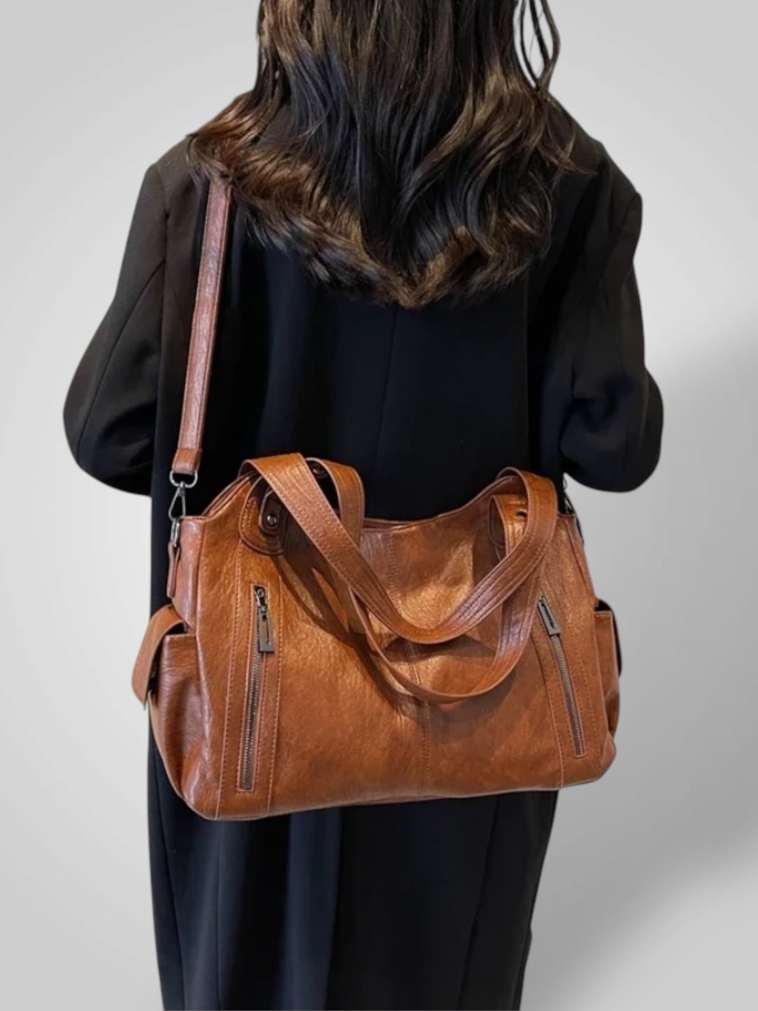 Savannah – Lederschultertasche für Damen – Ansicht 9