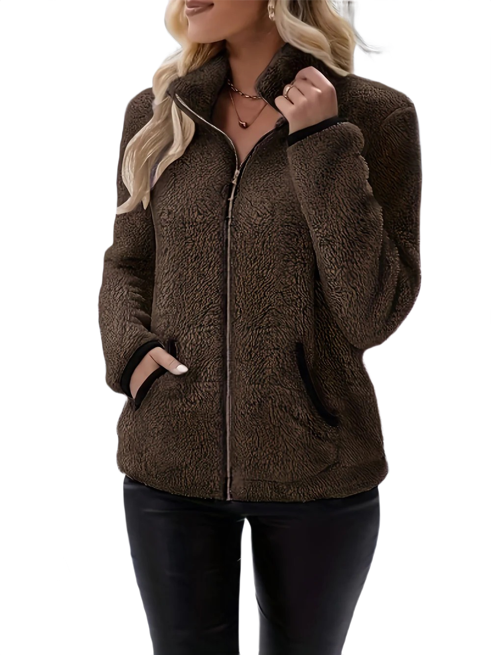 Liora – Figurbetonte Fleecejacke für Damen mit weichem Samtfutter – Ansicht 2