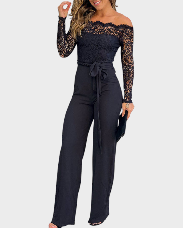 Langärmliger Damen-Spitzenjumpsuit Matilda – Ansicht 3
