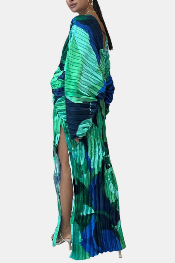 Rebecca Maxikleid mit Cut-out und Falten