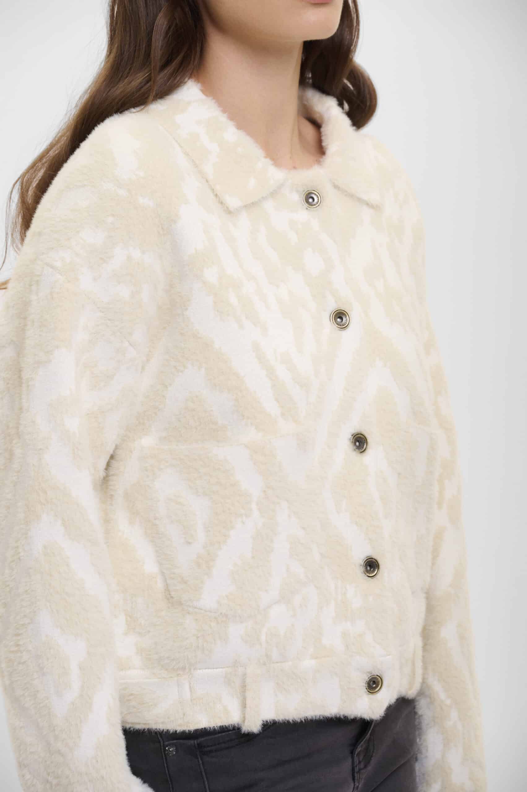 Bubbly – Locker geschnittene Damenjacke mit Ikat-Muster – Ansicht 3