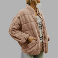 Γυναικείο χακί καπιτονέ μπουφάν oversized