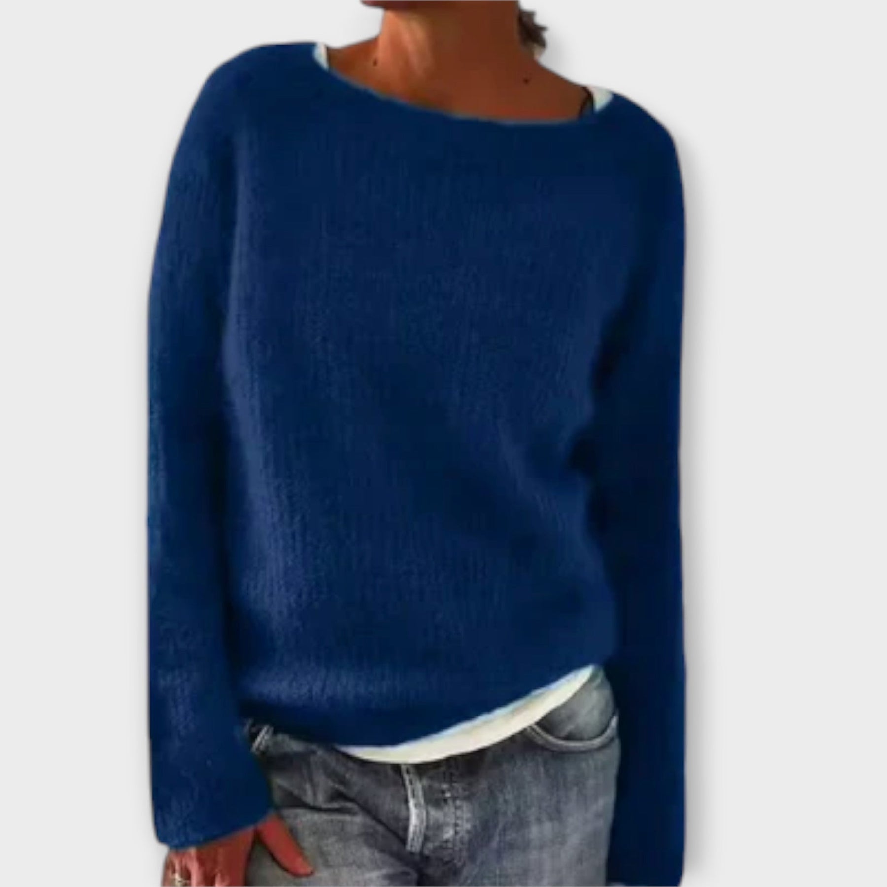 Einfarbiger Damen-Strickpullover Regine – Ansicht 4