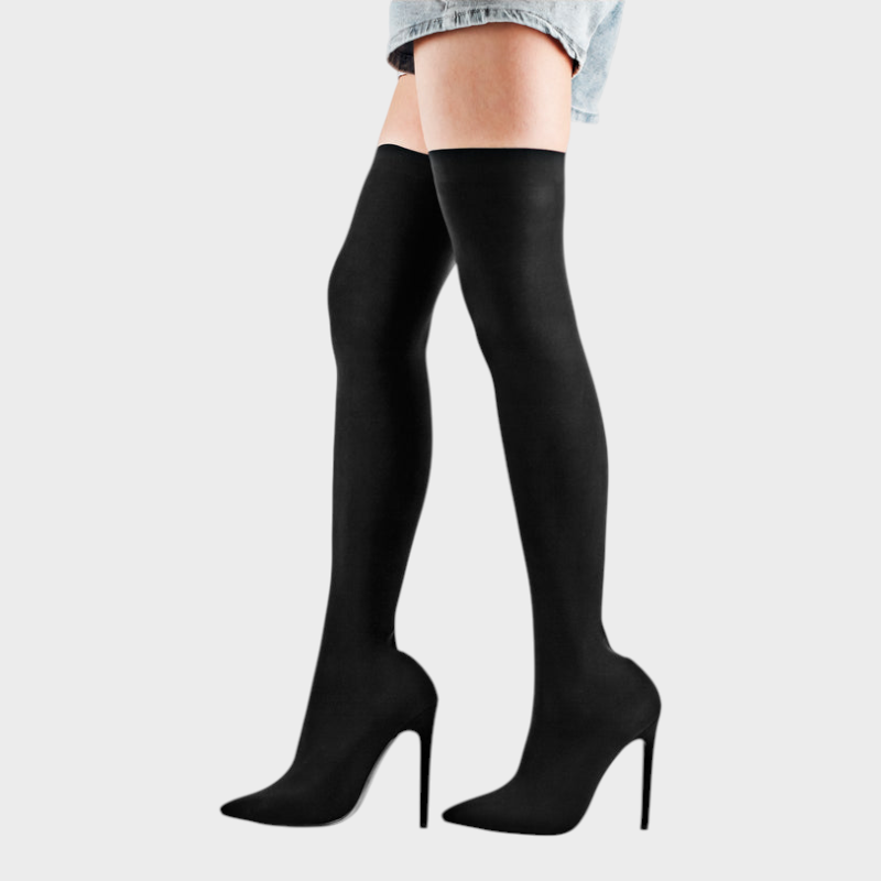 Damen-Overknee-Stiefel Naomi mit spitzer Zehenpartie