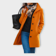 Leila – Eleganter Wollmantel für Damen mit Knöpfen – Ansicht 6