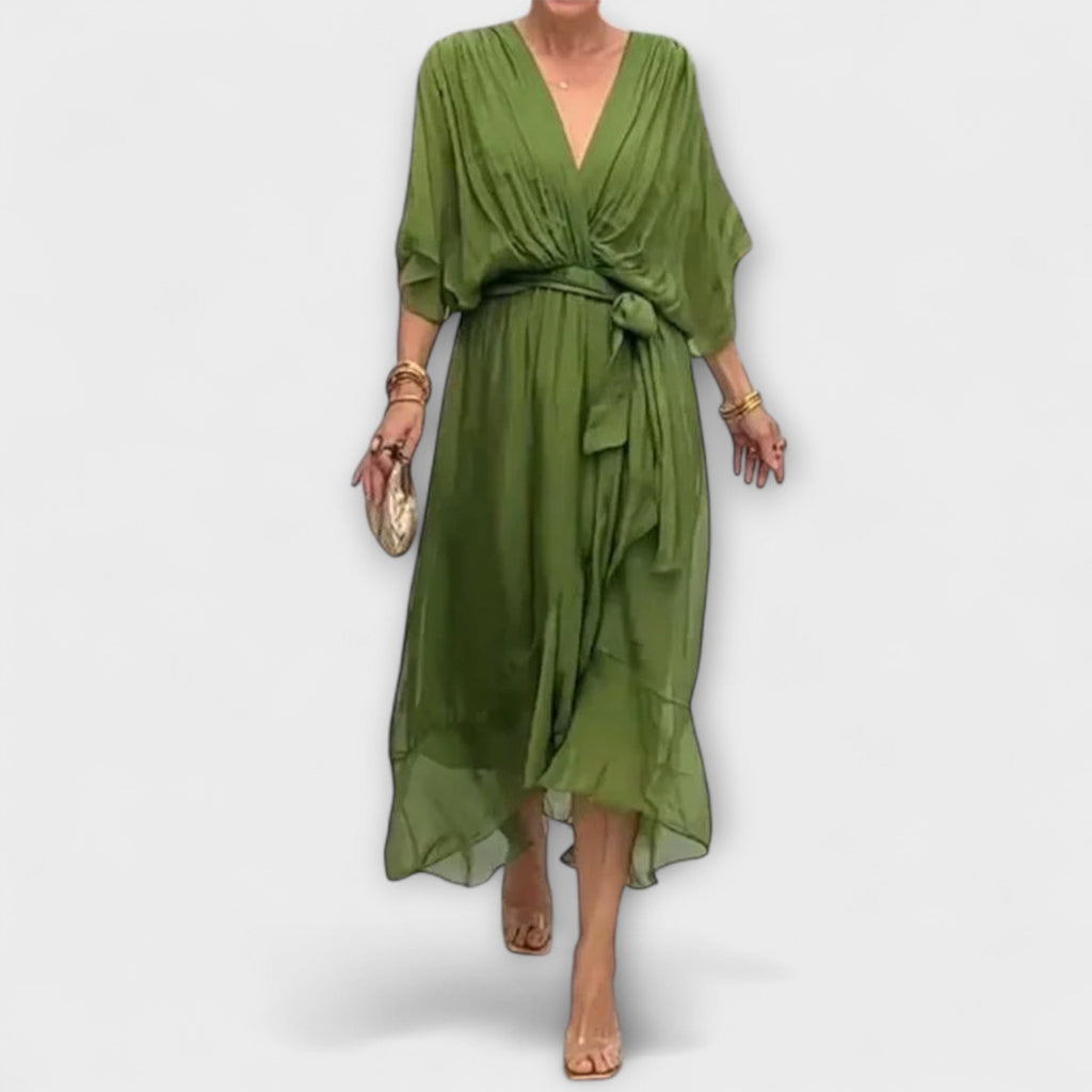 Amoura — Chiffonkleid mit V-Ausschnitt