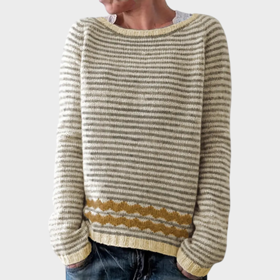 Kylie | Lässiger Damenpullover mit dezenten Streifen