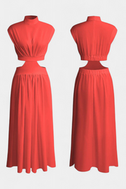 Jocelyn – Kleid-Set für Damen mit hohem Ausschnitt und Seitenschlitz – Ansicht 16