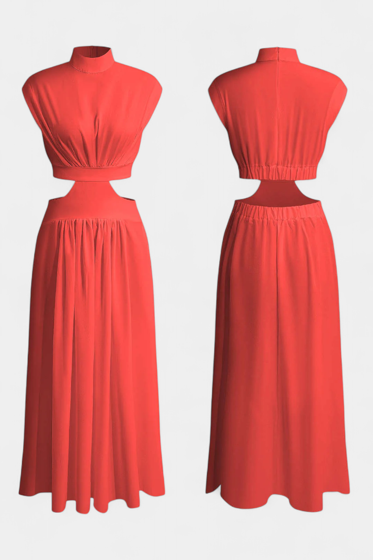 Jocelyn – Kleid-Set für Damen mit hohem Ausschnitt und Seitenschlitz – Ansicht 16