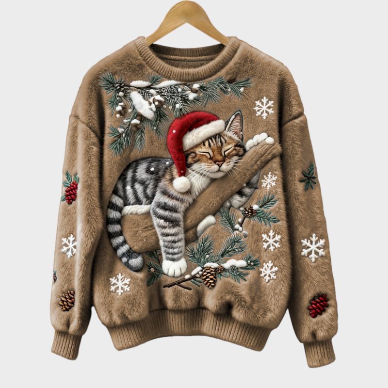 Wilma – Lässiger Damenpullover mit Katzenmotiv – Ansicht 5