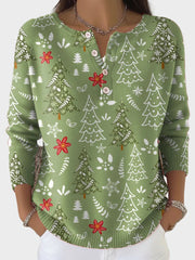 Maria – Weihnachtspullover für Damen mit Winterkiefern-Motiv – Ansicht 2