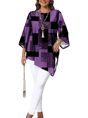 Nurit – Oversize-Bluse mit Karomuster und kurzen Ärmeln – Ansicht 7