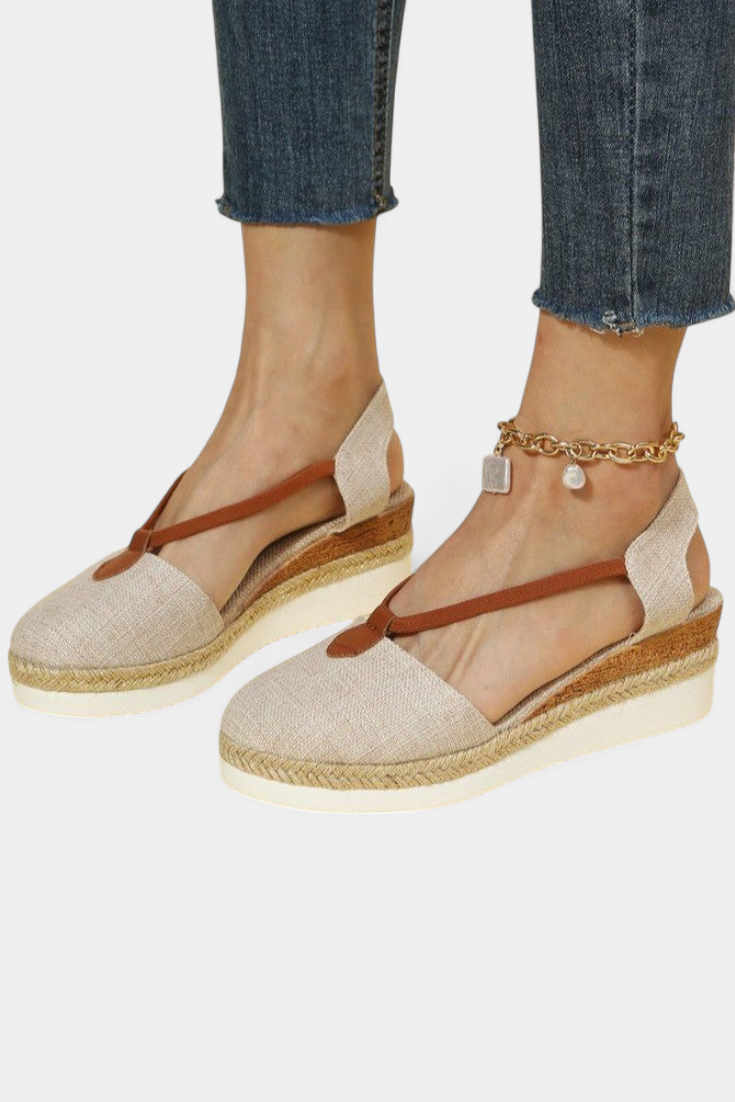 Damen-Sandalen Eunate mit Jute-Effekt und geschlossener Spitze