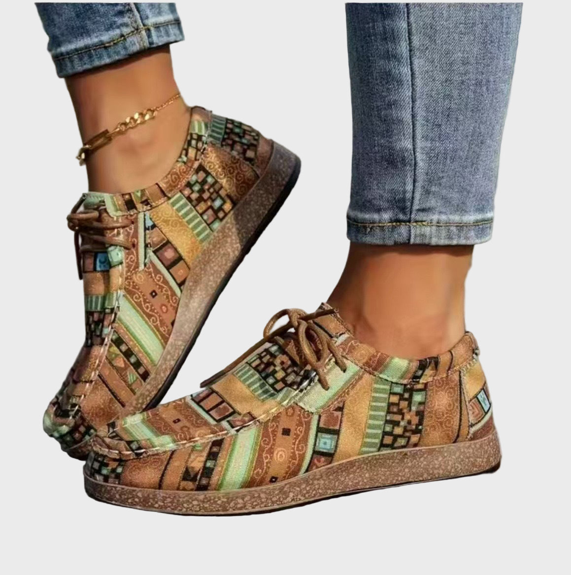 Bunte Boho-Schuhe für Damen mit Patchwork-Muster – Ansicht 4