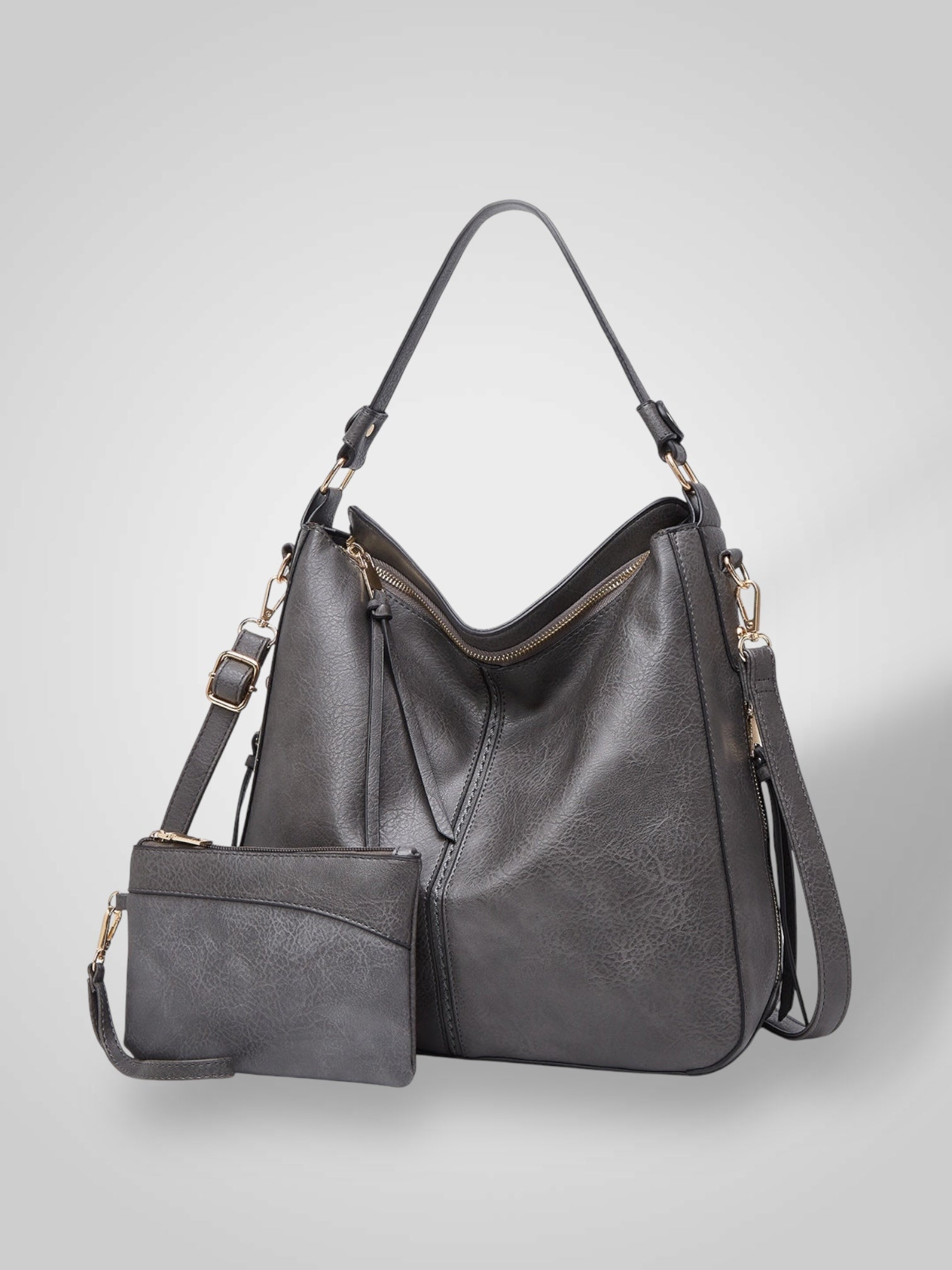 Freia – Elegante Lederschultertasche für Damen – Ansicht 3