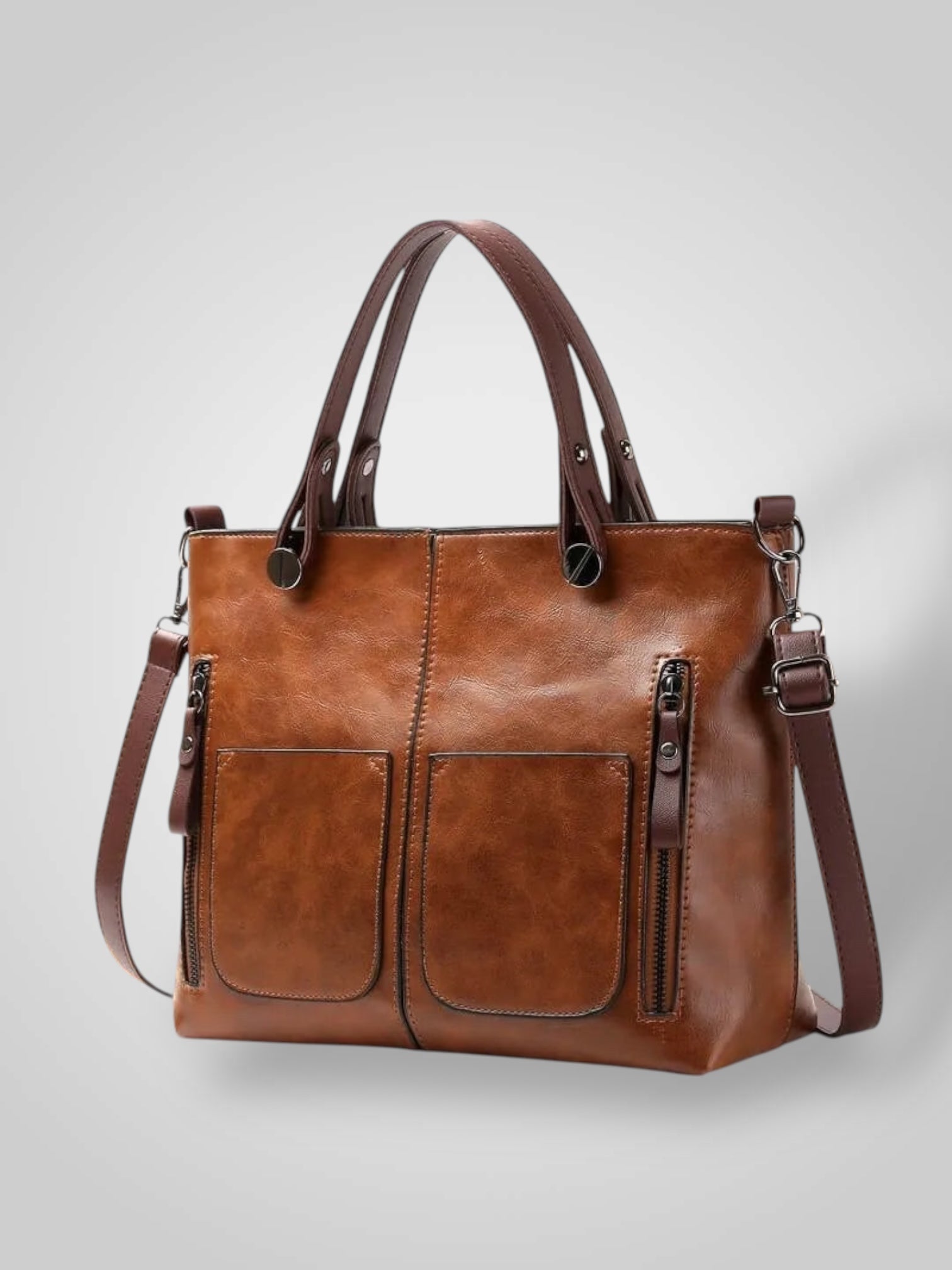 Aria – Lederschultertasche für Damen mit Magnetverschluss – Ansicht 7