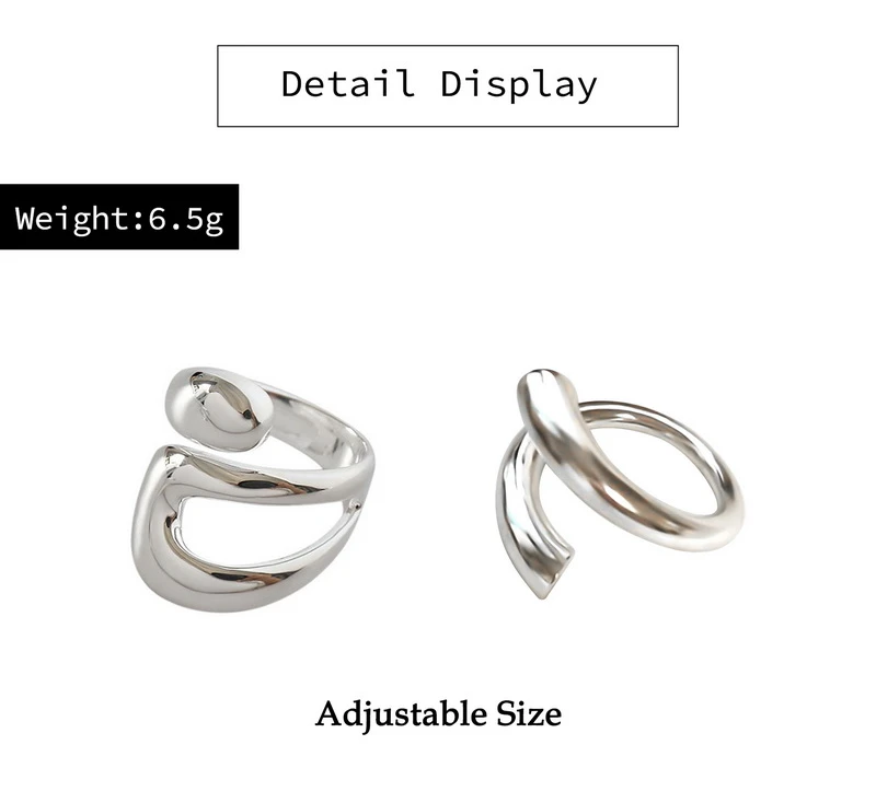 Eleganter verstellbarer Damenring aus Edelstahl – Ansicht 8