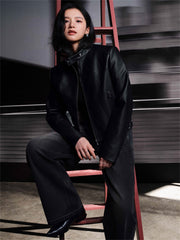 Iris – Kurze schwarze Motorradjacke für Damen aus PU – Ansicht 8