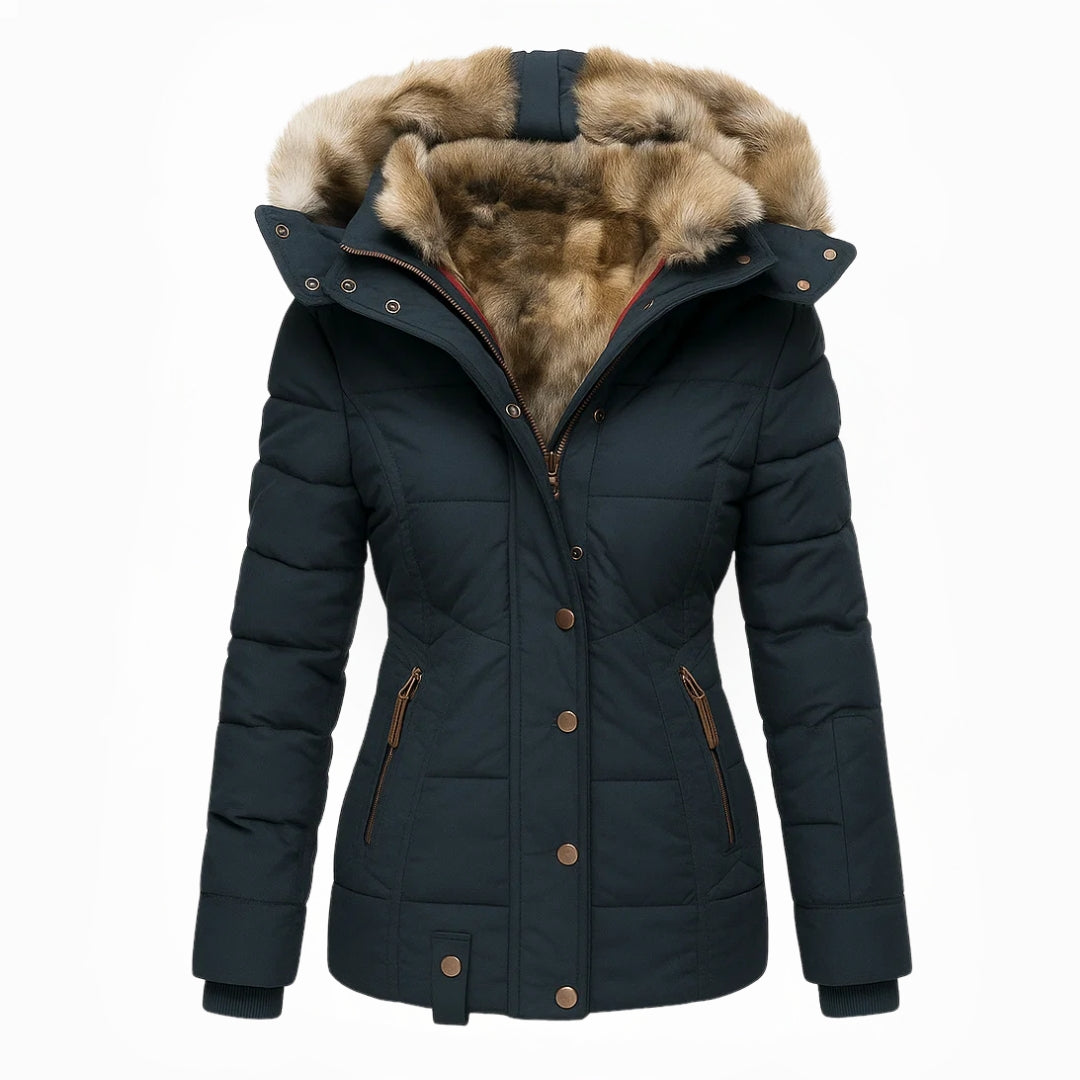 Anna – Wintermantel für Damen mit Fellfutter und Kapuze – Ansicht 6