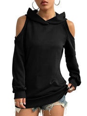 Ellen – Off-Shoulder-Kapuzenpullover für Damen – Ansicht 3