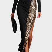 Harley – Schwarzes Maxikleid mit Pailletten